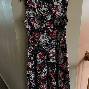 A nice dark long floral dress 16W